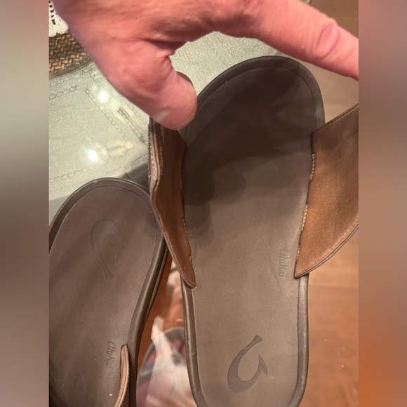 Olukai Men's Brown Slide Sandals - Picture 9 of 13
